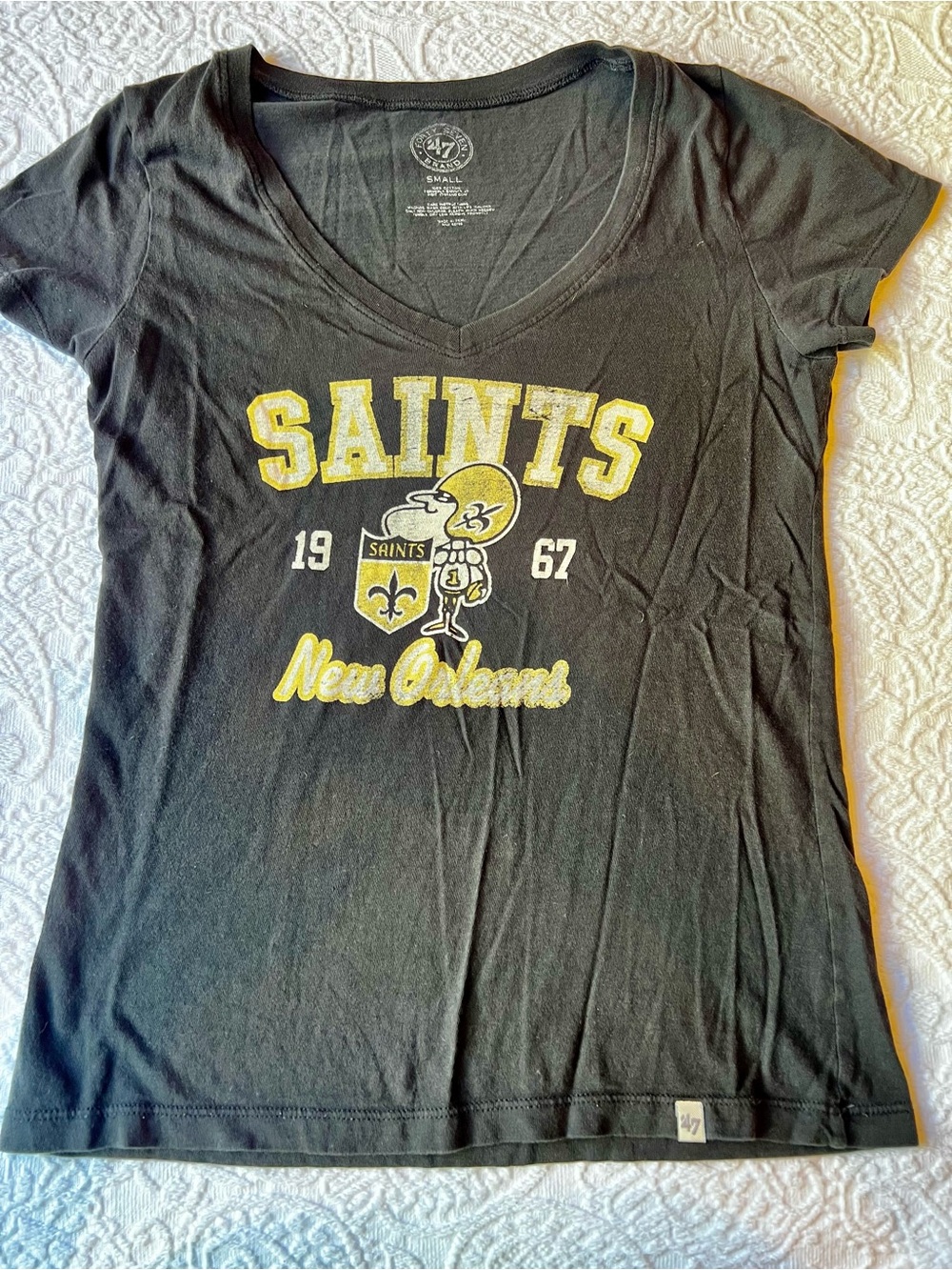 New Orleans Saints Black V-Neck Tee